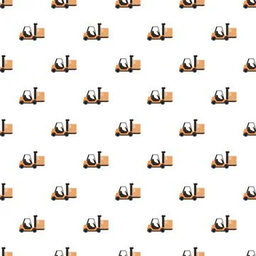 Forklift carrying box seamless pattern for logistics 스톡 일러스트