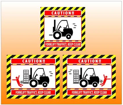 Forklift caution sign Stock Illustration