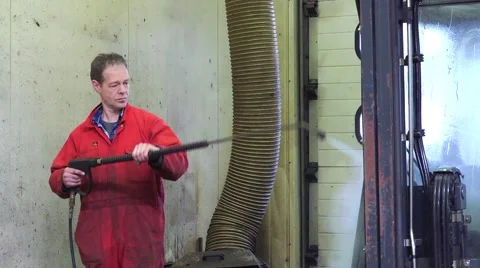 Forklift cleaning Stock Footage 2533560