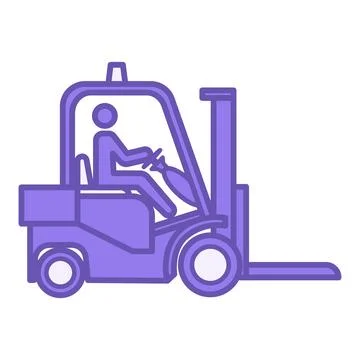 Forklift Color Icon. Vector Icon. Warehouse Transport for Moving Cargo. Mul.. Stock Illustration