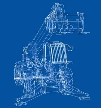 Forklift concept. 3d illustration Stock Illustration