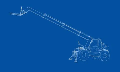 Forklift concept. Vector rendering of 3d Illustrazione stock