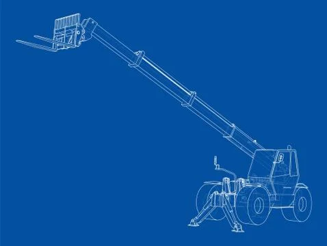 Forklift concept. Vector rendering of 3d Illustrazione stock