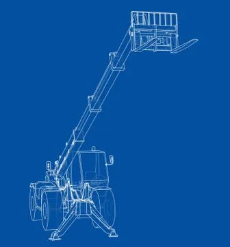Forklift concept. Vector rendering of 3d Stock Illustration