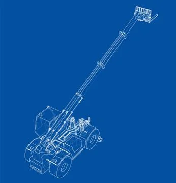 Forklift concept. Vector rendering of 3d 库存插图