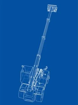 Forklift concept. Vector rendering of 3d Stock Illustration
