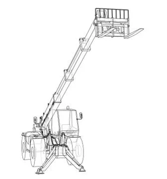 Forklift concept. Vector rendering of 3d Stock Illustration