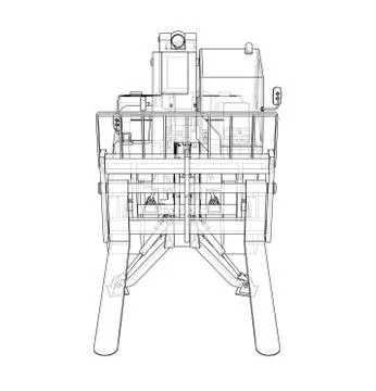 Forklift concept. Vector rendering of 3d 库存插图