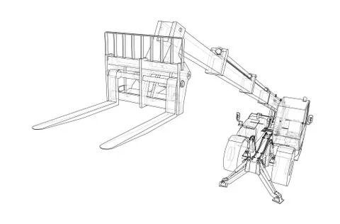 Forklift concept. Vector rendering of 3d Stock Illustration