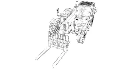 Forklift concept. Vector rendering of 3d Illustrazione stock