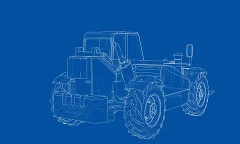 Forklift concept. Vector rendering of 3d Stock Illustration