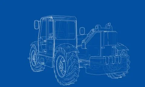 Forklift concept. Vector rendering of 3d Stock-Illustration