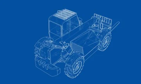 Forklift concept. Vector rendering of 3d Stock Illustration