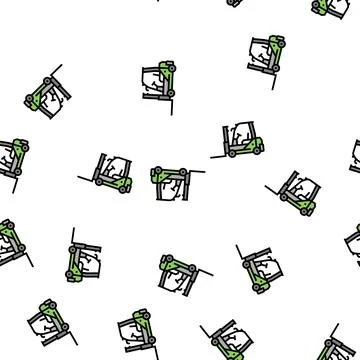 Forklift construction car vehicle vector seamless pattern Illustrazione stock