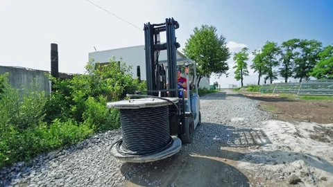 Forklift on construction site 動画素材 131268919