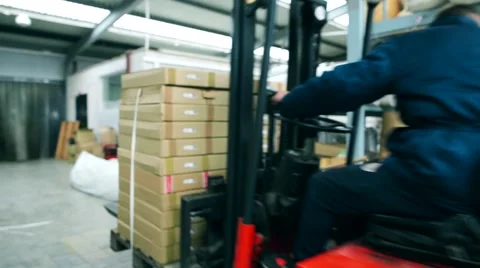Forklift drive Stock Footage 48677333
