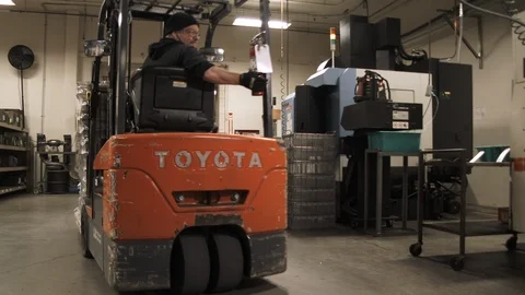 Forklift Driver With Full Load Stock Footage 89905459