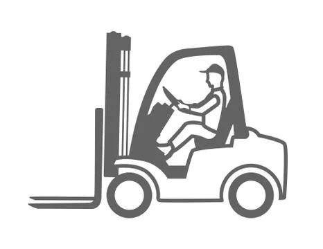 Forklift with driver イラスト素材