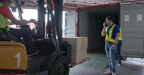 Forklift Driver Loading a Shipping Conta... | Stock Video | Pond5