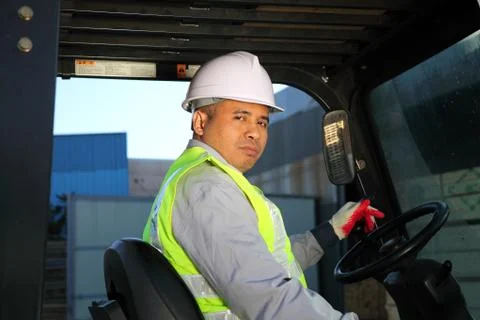 Forklift driver Foto stock