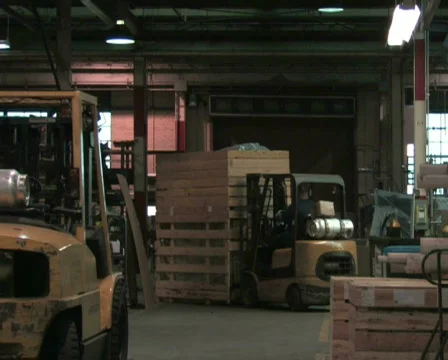 Forklift in Factory Stock Footage 283249