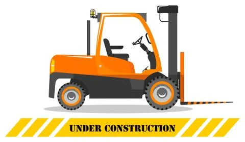Forklift. Heavy construction machine. Building machinery. Special equipment Stock Illustration