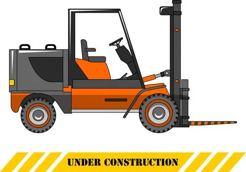Forklift. Heavy construction machines. Vector illustration Stock Illustration