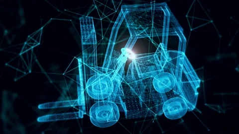 Forklift hologram Close up Stock Footage 155246005