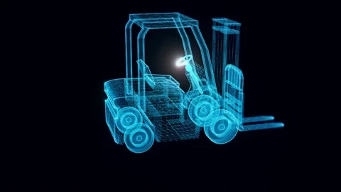 Forklift hologram Rotating Stock Footage 155248924