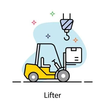 Forklift icon in flat design Stock Illustration