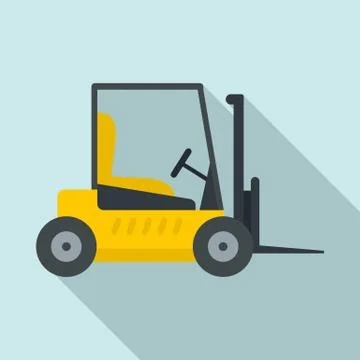 Forklift icon, flat style Illustrazione stock