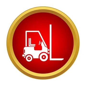 Forklift icon representing logistics and warehouse delivery Stock Illustration