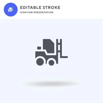 Forklift icon vector, filled flat sign, solid pictogram isolated on white, lo イラスト素材
