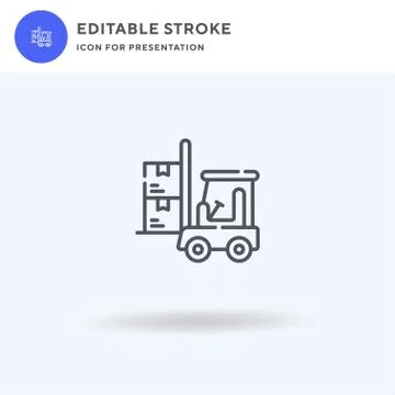 Forklift icon vector, filled flat sign, solid pictogram isolated on white, logo Illustrazione stock
