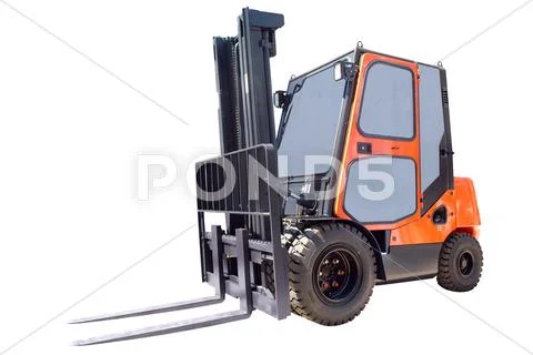 Forklift isolated.jpg Stock Photos