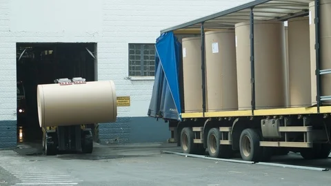 Forklift leading paper Stock Footage 102618331