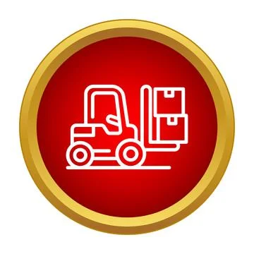 Forklift lifting boxes delivering warehouse logistics icon Stock Illustration