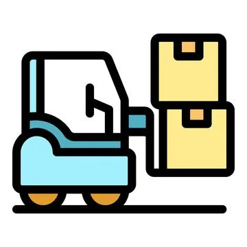 Forklift lifting stacked boxes in warehouse logistics operation Stock Illustration