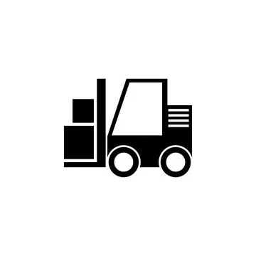 Forklift Loader Flat Vector Icon Stock Illustration