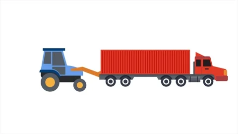 Forklift Loader Load Boxes into a Truck Animation for Delivery Service Stock Footage 246774592