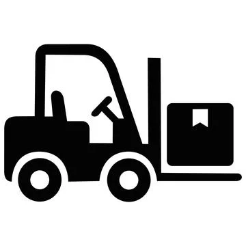 Forklift loader vehicle with cargo box icon Stock Illustration