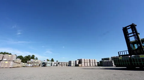 Forklift loading bricks Stock Footage 50217941