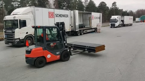 Forklift loading Stock Footage 142891463