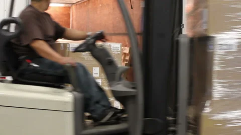 Forklift Loading Truck Stock Footage