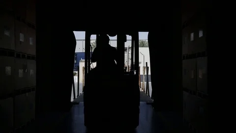 Forklift Loading A Truck 스톡 동영상 123008216