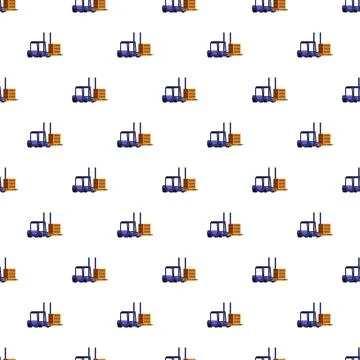 Forklift logistics pattern creating industrial transport concept background Stock Illustration