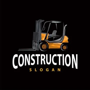Forklift logo heavy vehicle vector design simple heavy equipment transporta.. Stock Illustration