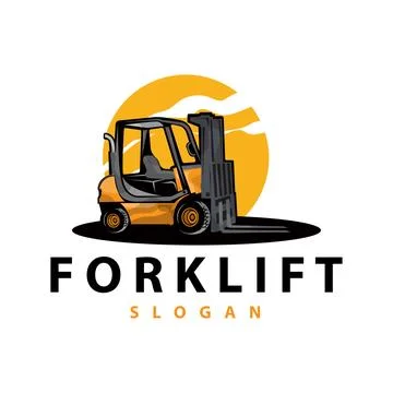 Forklift logo heavy vehicle vector design simple heavy equipment transporta.. Stock Illustration