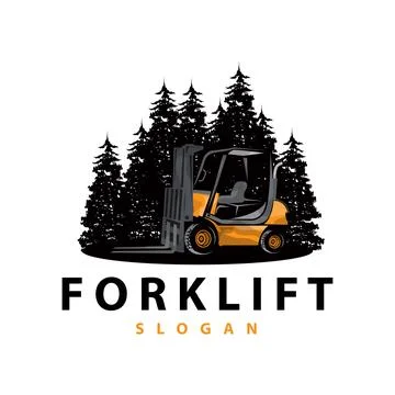 Forklift logo heavy vehicle vector design simple heavy equipment transporta.. Stock Illustration