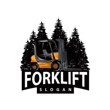 Forklift logo heavy vehicle vector design simple heavy equipment transporta.. Stock Illustration